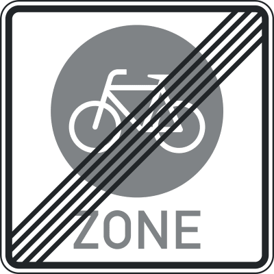 Ende einer Fahrradzone - Verkehrszeichen VZ 244.4 Ende einer Fahrradzone - Verkehrszeichen VZ 244.4