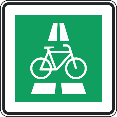 Radschnellweg, Aufstellung links - Verkehrszeichen VZ 350.1-20