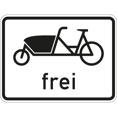 Fahrräder zum Transport von Gütern oder Personen - Lastenfahrräder - frei - Verkehrszeichen VZ 1022-17 Fahrräder zum Transport von Gütern oder Personen - Lastenfahrräder - frei - Verkehrszeichen VZ 1022-17