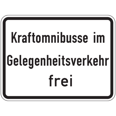 Kraftomnibusse im Gelegenheitsverkehr frei - Verkehrszeichen VZ 1026-31