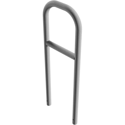 Anlehn- und Absperrbügel aus Stahl, mit Querholm, zum Einbetonieren, Ø 60 mm