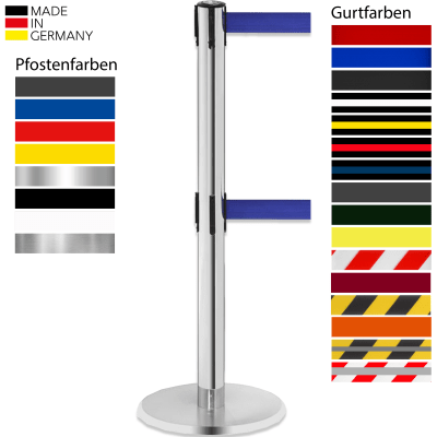 Gurtabsperrpfosten DUAL (GLA 95) mit Doppelgurt, WACHTWERK X® Gurtabsperrpfosten DUAL (GLA 95) mit Doppelgurt, WACHTWERK X®