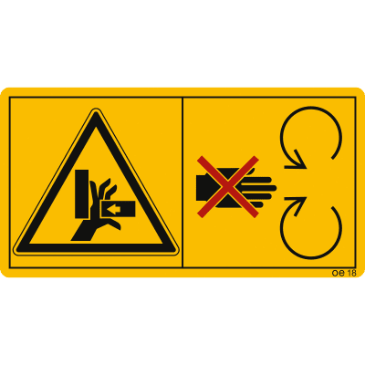 Maschinenschild Niemals in den Nadel- und Knoterbereich greifen, solange der Traktormotor bei angeschlossener Zapfwelle läuft Maschinenschild Niemals in den Nadel- und Knoterbereich greifen, solange der Traktormotor bei angeschlossener Zapfwelle läuft