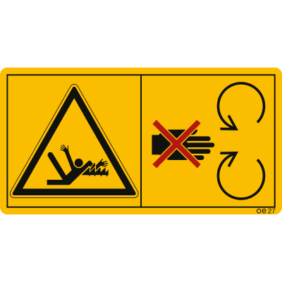 Maschinenschild Während des Betriebs Schutzeinrichtungen nicht öffnen oder entfernen - Nr. C.2.18 Maschinenschild Während des Betriebs Schutzeinrichtungen nicht öffnen oder entfernen - Nr. C.2.18