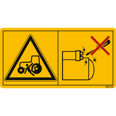 Maschinenschild Motor nur vom Fahrersitz aus starten