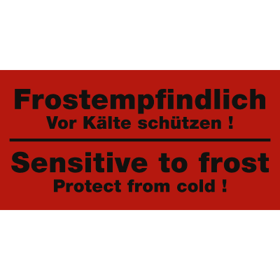 Transportetikett Frostempfindlich - Vor Kälte schützen! Transportetikett Frostempfindlich - Vor Kälte schützen!