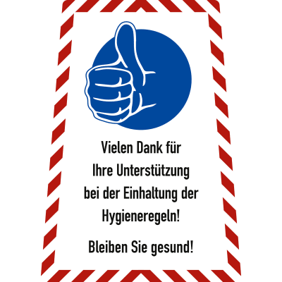 Kombischild Einhaltung der Hygieneregeln Kombischild Einhaltung der Hygieneregeln