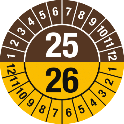 Prüfplaketten - 2 Jahre mit Monaten Prüfplaketten - 2 Jahre mit Monaten