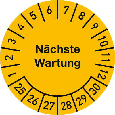 Prüfplaketten - Nächste Wartung