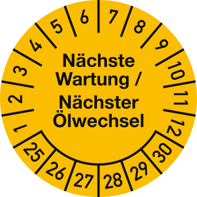 Prüfplaketten - Nächste Wartung / Nächster Ölwechsel Prüfplaketten - Nächste Wartung / Nächster Ölwechsel