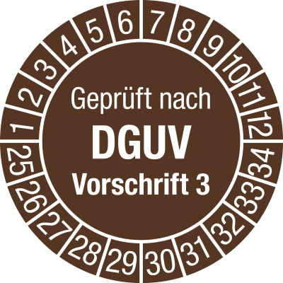 Prüfplaketten - Geprüft nach DGUV Vorschrift 3 Prüfplaketten - Geprüft nach DGUV Vorschrift 3