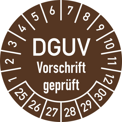 Prüfplaketten - DGUV Vorschrift geprüft Prüfplaketten - DGUV Vorschrift geprüft
