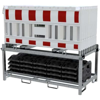 20er WACHTWERK X® NOX LIGHT Absperrschranken-Set | weiß | mit Fußplatten 20er WACHTWERK X® NOX LIGHT Absperrschranken-Set | weiß | mit Fußplatten