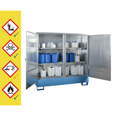 Abschließbare Wasserschutzpalette für die Fasslagerung