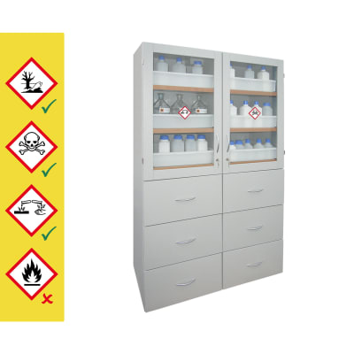 Säuren- und Laugenschrank mit Breite 1200 mm - storeLAB® Säuren- und Laugenschrank mit Breite 1200 mm - storeLAB®