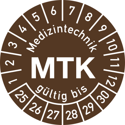 Prüfplaketten - Medizintechnik MTK gültig bis ... Prüfplaketten - Medizintechnik MTK gültig bis ...