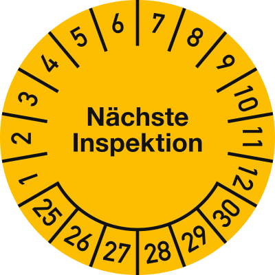 Prüfplaketten - Nächste Inspektion