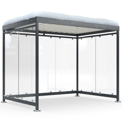 Raucherunterstand Modell Köln, Modell K3 b/b Alpine für hohe Schneelasten