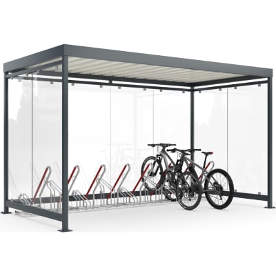Fahrradüberdachung Köln Bike Economy K4 b/b mit Anlehnparker 2502 XBF