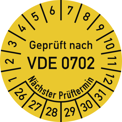 Prüfplakette - Geprüft nach VDE 0702, Nächster Prüftermin-30181-ve37bv-1765188754853