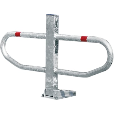 Metallischer Parkbügel FLEXY® mit rotem Markierungsstreifen und Schloss