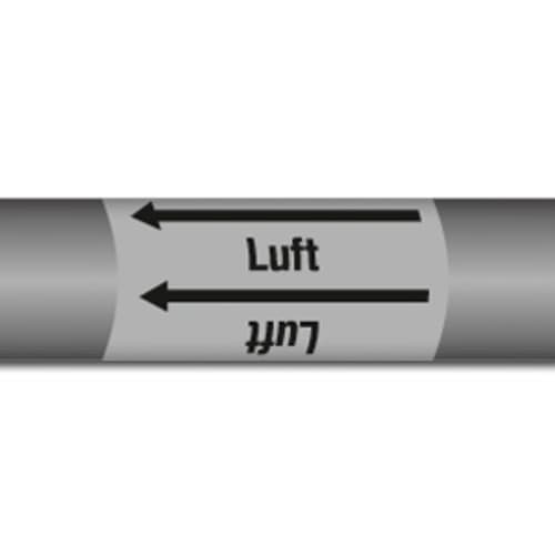 Rohr mit Beschriftung Gruppe 3 - Luft und Pfeilen zur Flussrichtung