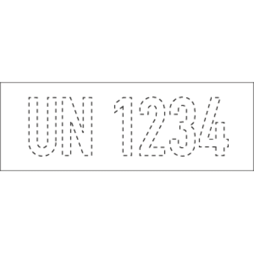 Kennzeichnungsetiketten mit UN-Nummer 1234 in schwarzer Umrandung auf weißem Hintergrund