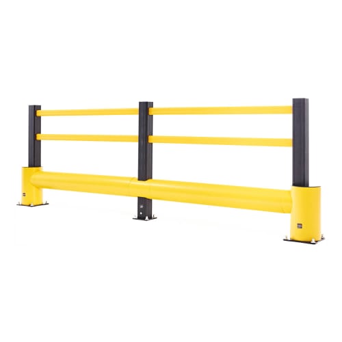 Rammschutzplanke und Sicherheitsgeländer Flex Impact TB Plus von Boplan in gelb und schwarz
