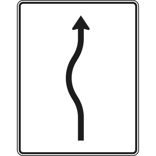 Verkehrszeichen Verschwenkungstafel kurze Verschwenkung 1-streifig nach links VZ 513-10