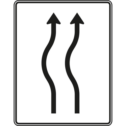 Verschwenkungstafel kurze Verschwenkung 2-streifig nach links Verkehrszeichen VZ 513-11