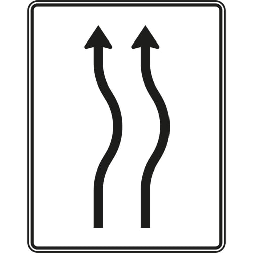 Verschwenkungstafel kurze Verschwenkung 2-streifig nach rechts Verkehrszeichen VZ 513-21
