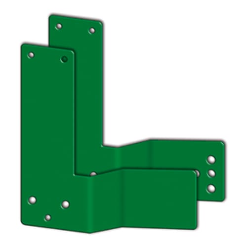 Gekröpfte Montageplatte für EH-Türwächter zur Befestigung an Stangengriffen in grün