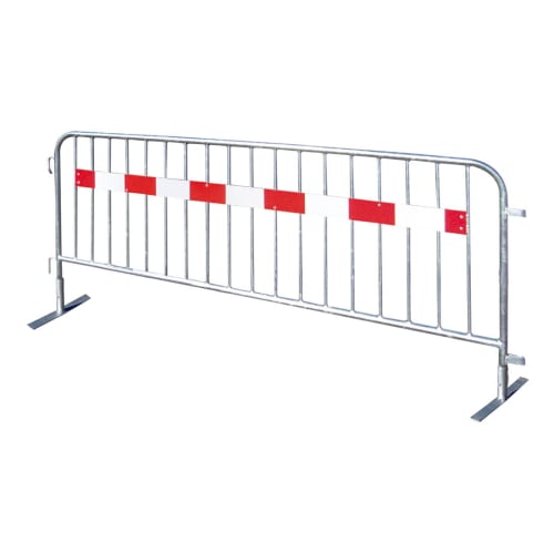 Absperrgitter Typ SE mit roter und weißer Tastleiste aus Metall