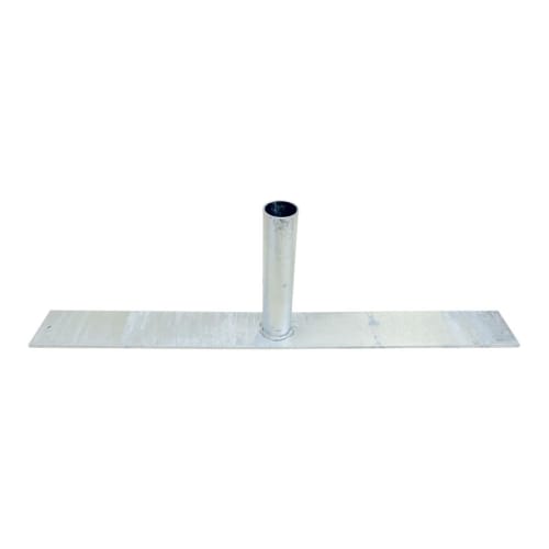 Ersatzfuß für Absperrgitter SE aus Metall, längliche Grundplatte mit senkrechtem Rohr