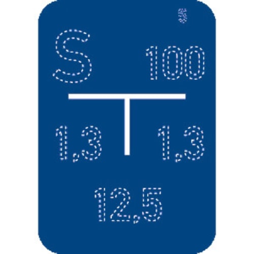 Hydrantenschild Wasser B nach DIN 4067 mit Abstandsangaben 1,3 1,3 12,5 und Kennzeichnung S 100