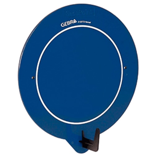 Blauer Wandhaken SecuPoint Blanko mit rundem Design und schwarzem Haken