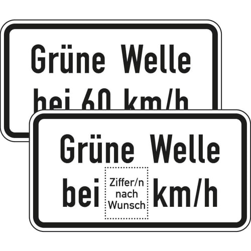Verkehrsschild Grüne Welle bei 60 km/h VZ 1012-34