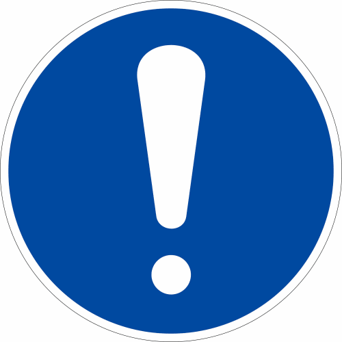 Gebotszeichen Allgemeines Gebotszeichen M 001 blaues rundes Schild mit weißem Ausrufezeichen