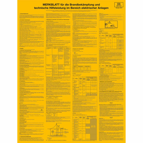 Merkblatt für die Brandbekämpfung und technische Hilfeleistung im Bereich elektrischer Anlagen mit DIN VDE 0132, Oktober 2015