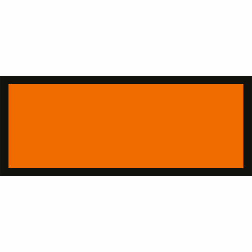 UN-Label ohne UN-Nummer einzeilig orange mit schwarzem Rand