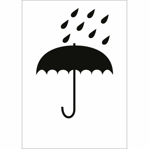 Schwarzer Regenschirm mit fallenden Regentropfen Symbol