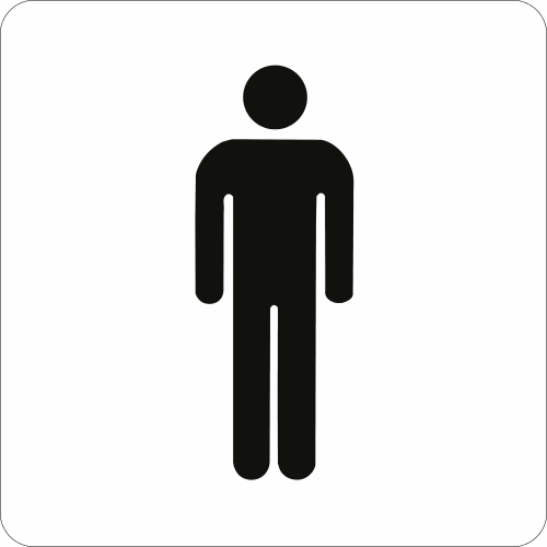 Piktogramm Herren Symbol in Schwarz auf weißem Hintergrund
