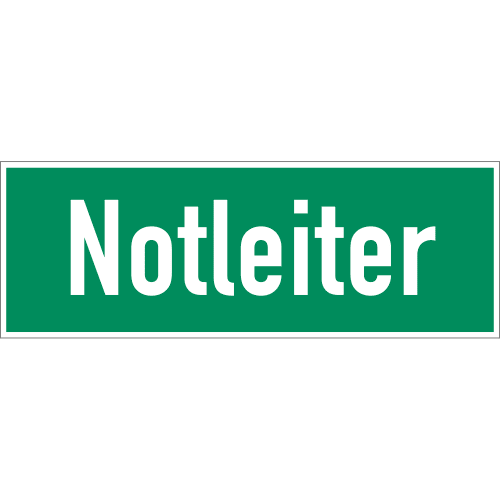 Grünes Schild mit weißer Aufschrift Notleiter