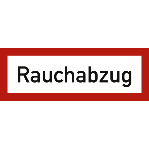 Rauchabzug Schild mit rotem Rahmen nach DIN 4066