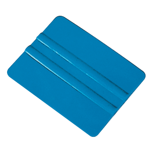 Blaue Rakel aus Kunststoff zum Glätten und Andrücken von Folien und Aufklebern