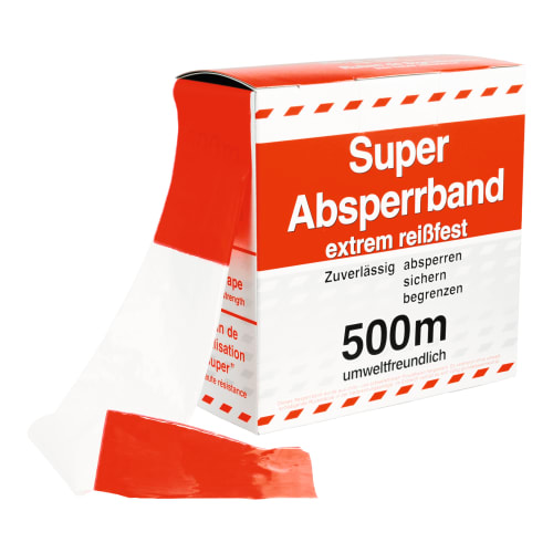 Super Absperrband rot-weiß extrem reißfest 500m umweltfreundlich