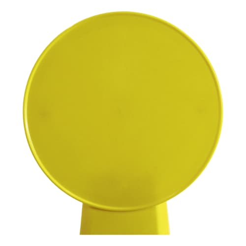 Gelber Schilderaufsatz für Warnkegel mit rundem Schild