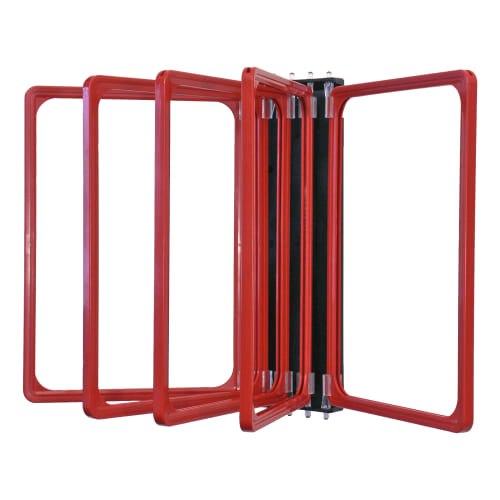 Klapprahmen DIN A4 mit 5 roten Einzelrahmen zum Aufklappen