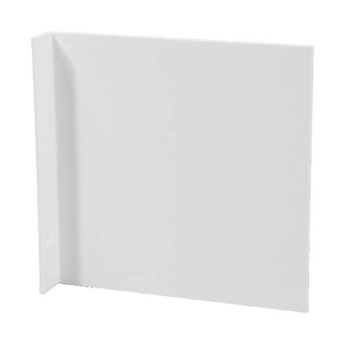 weißes Fahnenschild neutral zur Wandmontage aus Metall