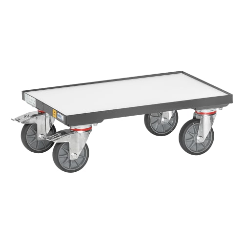 FETRA ESD-Eurokasten-Roller 93581 mit Holzbodenplatte und Rand, Tragkraft 250 kg, vier Lenkrollen